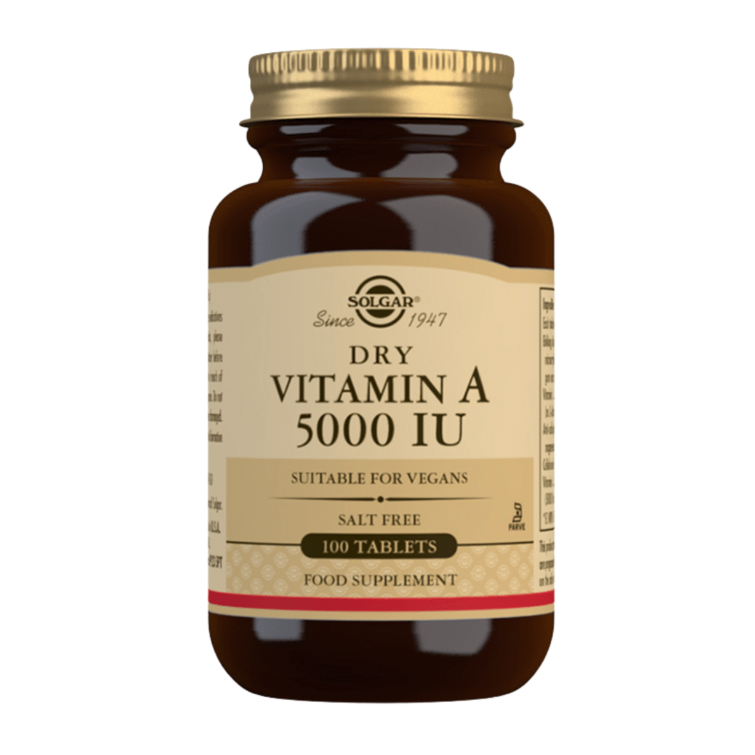 Solgar Dry Vitamin A 5000 IU - A-vitamiini 100 tabl.｜Solgar 干性维生素A 5000国际单位 - 维生素A 100片