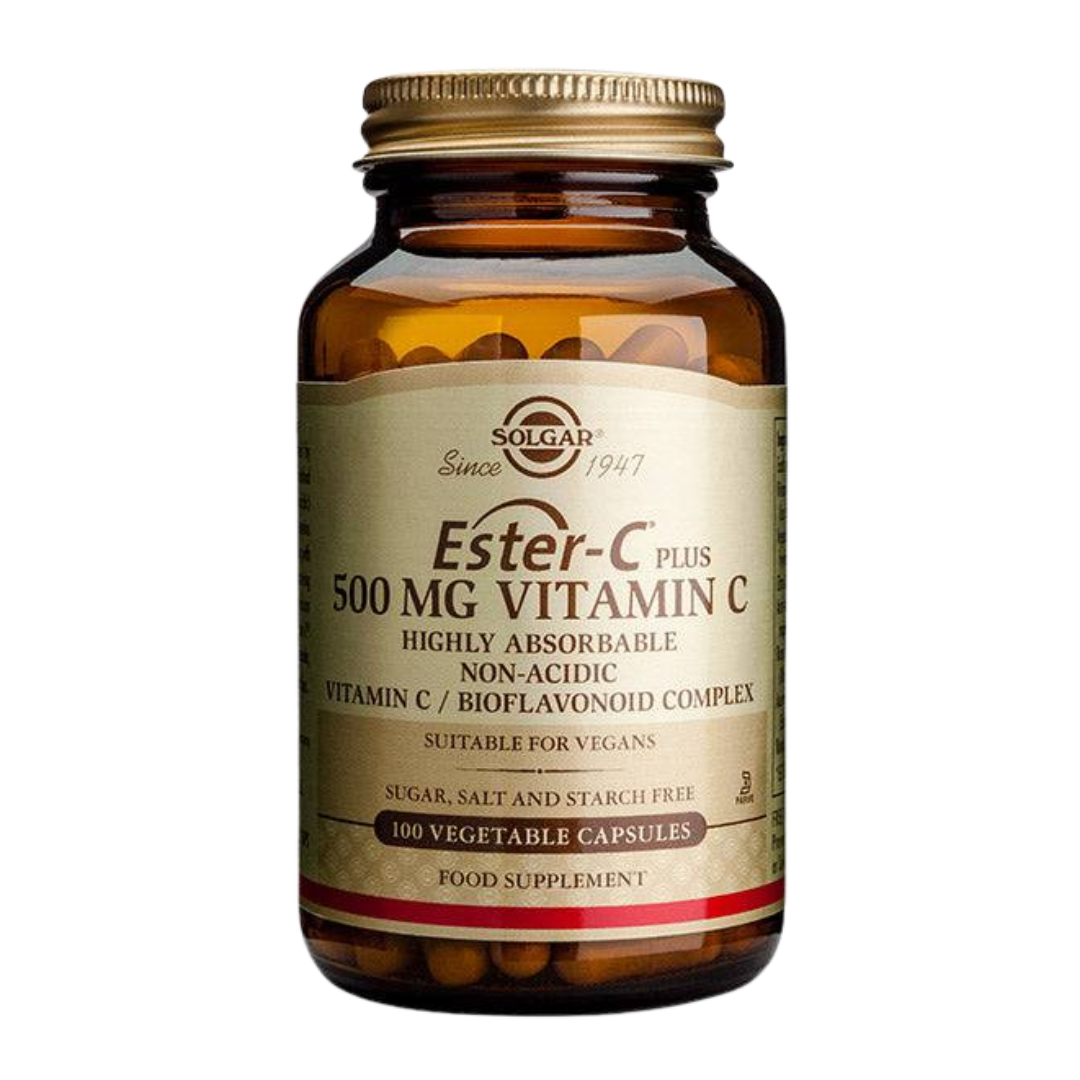 Solgar Ester C-Plus 500 mg - C-vitamiini 100 kaps.｜Solgar 酯 C-Plus 500 毫克 - 维生素 C 100 粒。