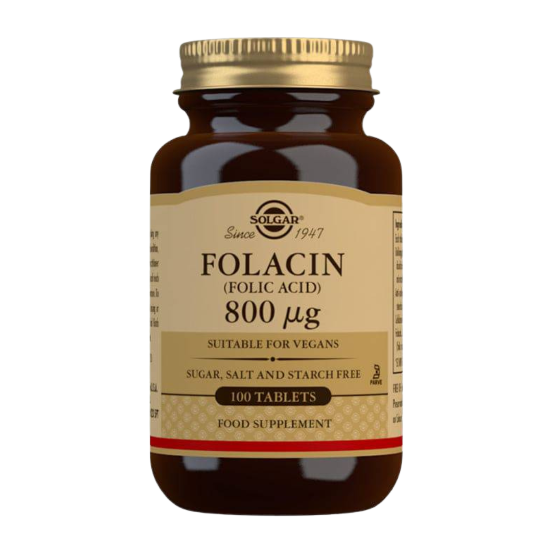 Solgar Folacin 800 µg - Foolihappo 100 tabl.｜Solgar 叶酸 800 µg - 叶酸 100 片。