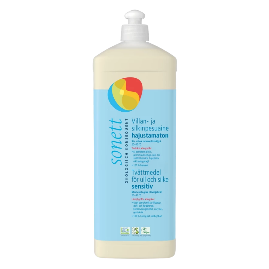 索奈特羊毛丝绸洗涤剂 - 无香 500 ml｜Sonett Villan- ja silkinpesuaine - Hajusteeton 500 ml