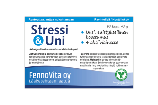 FennoVita 压力与睡眠 30粒｜FennoVita Stressi & Uni 30 kaps.
