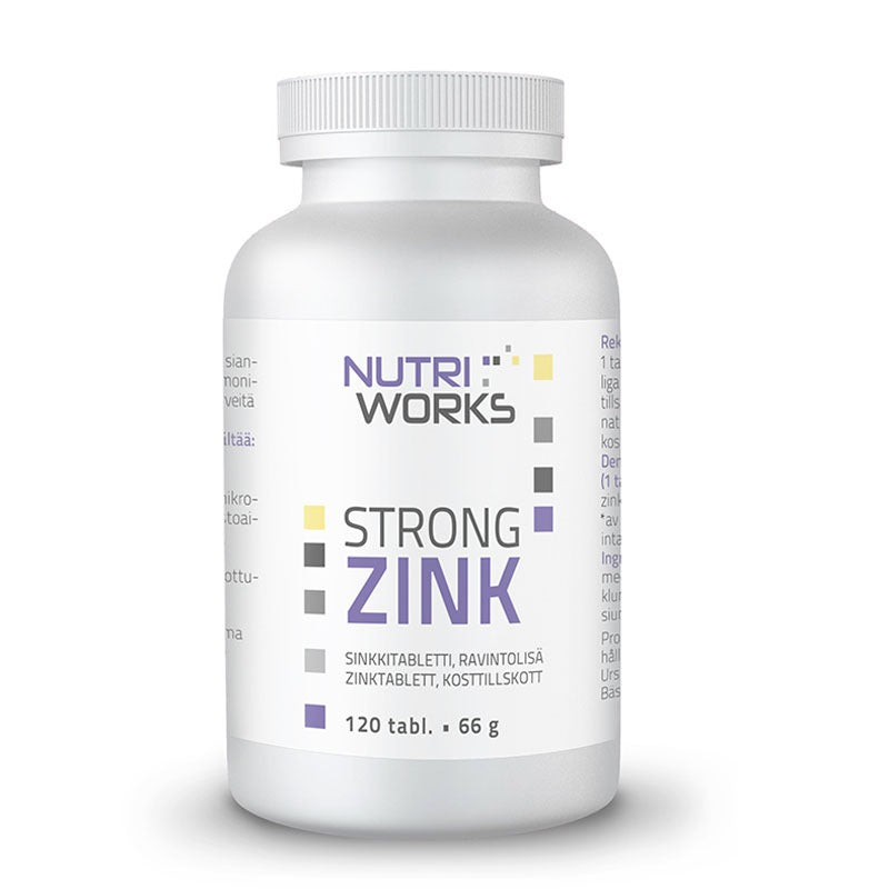 Nutri Works 强效锌片 120片｜Nutri Works Strong Zink - Sinkki 120 tabl.
