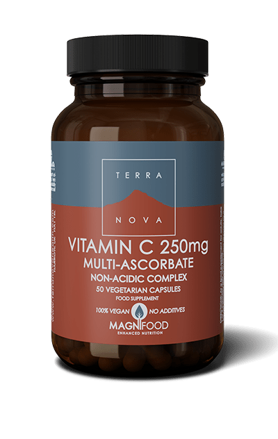 Terranova Vitamin C 250 mg Multi-Ascorbate Non-Acid Complex 50 kaps.｜Terranova 维生素 C 250 毫克多种抗坏血酸非酸性复合物 50 粒。