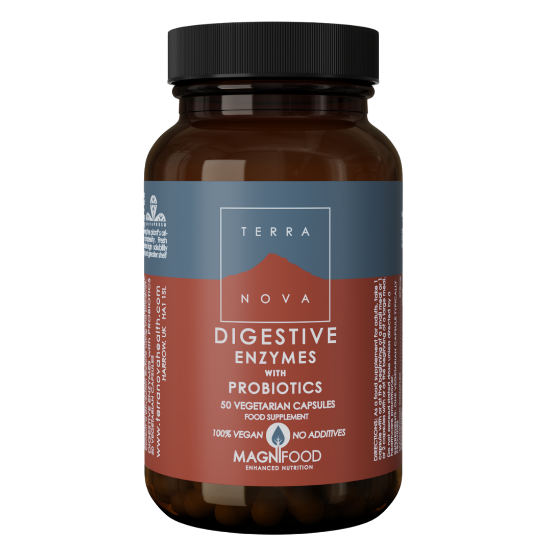 消化酶益生菌复合胶囊｜Terranova Digestive Enzymes With Probiotics 50 kaps.