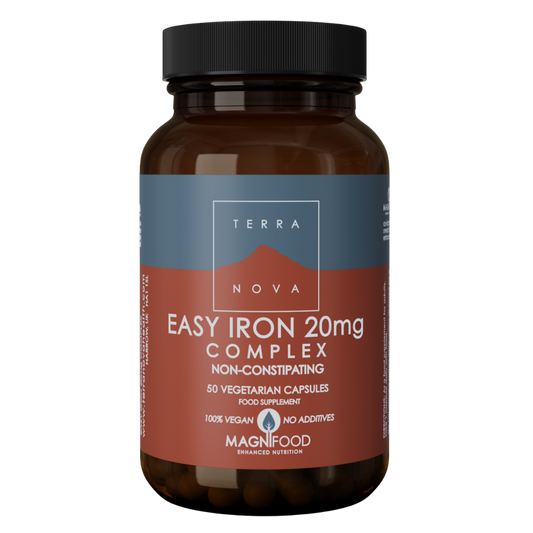 Terranova 易吸收铁20毫克复合物 - 铁植物配方 50粒｜Terranova Easy Iron 20 mg Complex - Rauta- kasvivalmiste 50 kaps.
