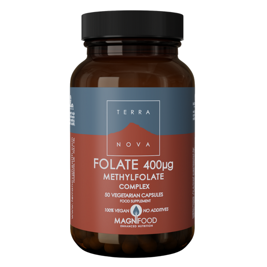 Terranova 叶酸 400微克 甲基叶酸复合物 50粒｜Terranova Folate 400 µg Methylfolate Complex 50 kaps.