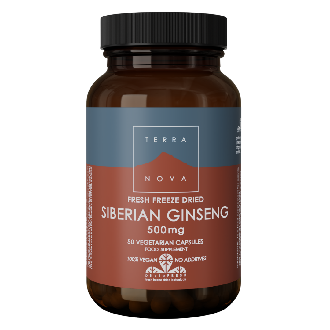 西伯利亚人参 500毫克 - 刺五加制剂 50粒｜Terranova Siberian Ginseng 500 mg - Venäjänjuurivalmiste 50 kaps.