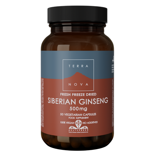 西伯利亚人参 500毫克 - 刺五加制剂 50粒｜Terranova Siberian Ginseng 500 mg - Venäjänjuurivalmiste 50 kaps.