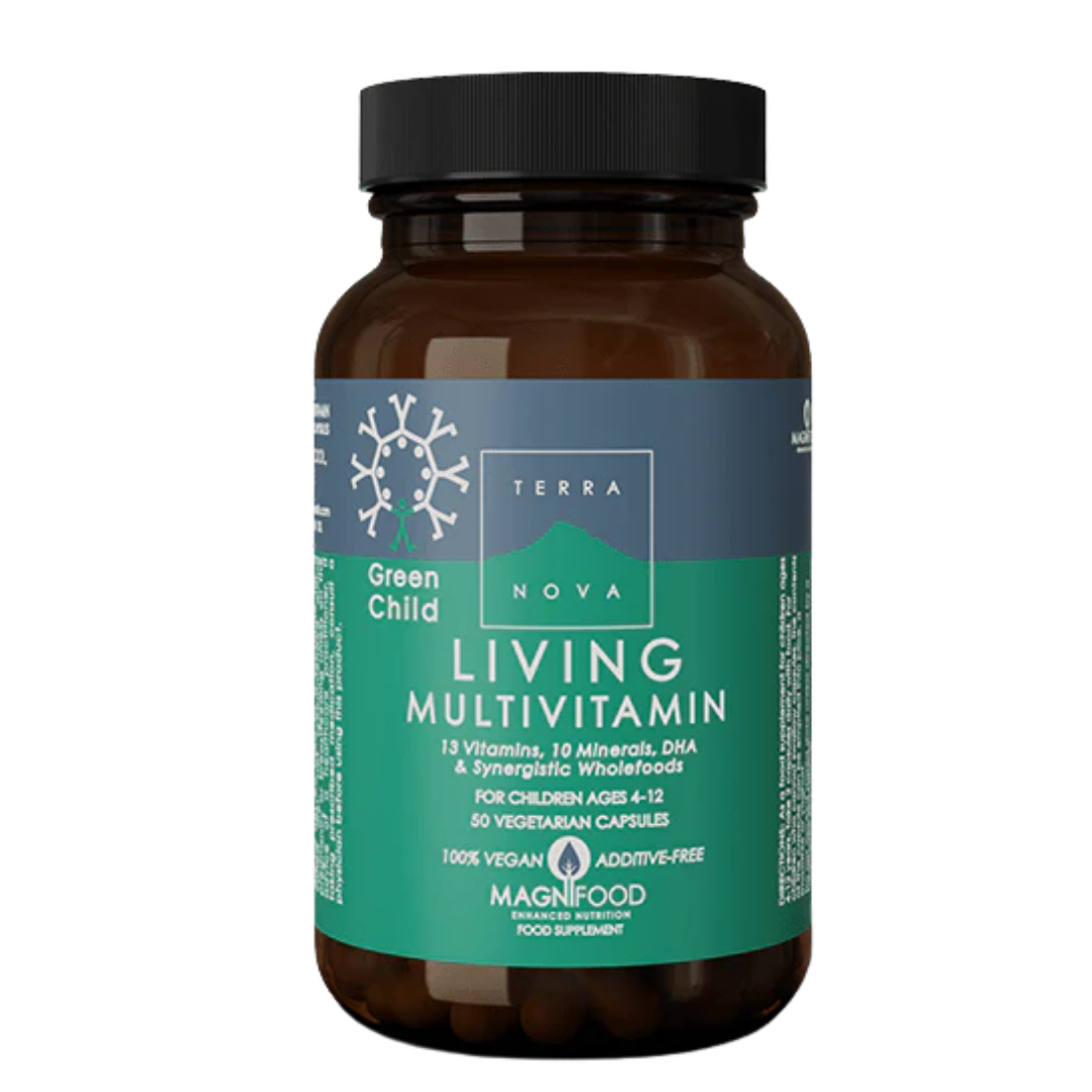 Terranova Living Multivitamin Green Child - Monivitamiini 50 kaps. - poistuu｜Terranova Living 多种维生素 Green Child - 多种维生素 50 粒。 - 树叶