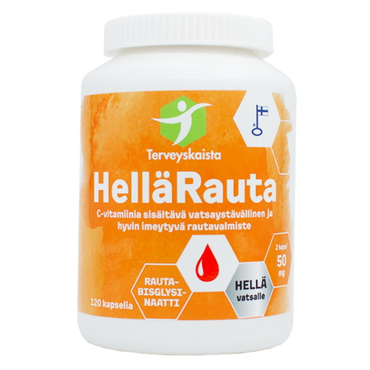 健康带 温和铁 50 毫克 120 粒｜Terveyskaista HelläRauta 50 mg 120 kaps.