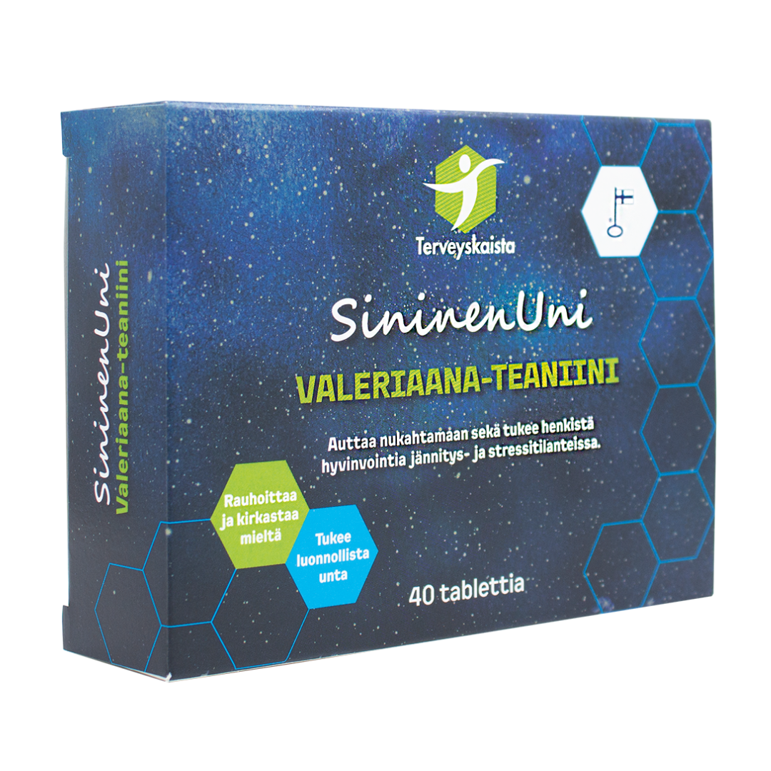 健康地带 蓝色睡眠 缬草-茶氨酸 40片｜Terveyskaista Sininen Uni Valeriaana-teaniini 40 tabl.