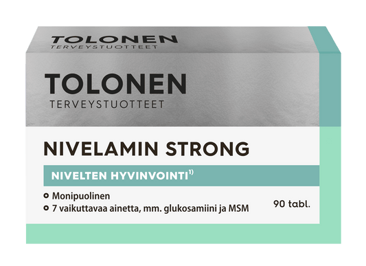 Tolonen Nivelamin Strong 葡萄糖胺-姜黄-MSM营养补充片 90片｜Tolonen Nivelamin Strong - Glukosamiini-kurkuma-MSM -ravintolisä 90 tabl.