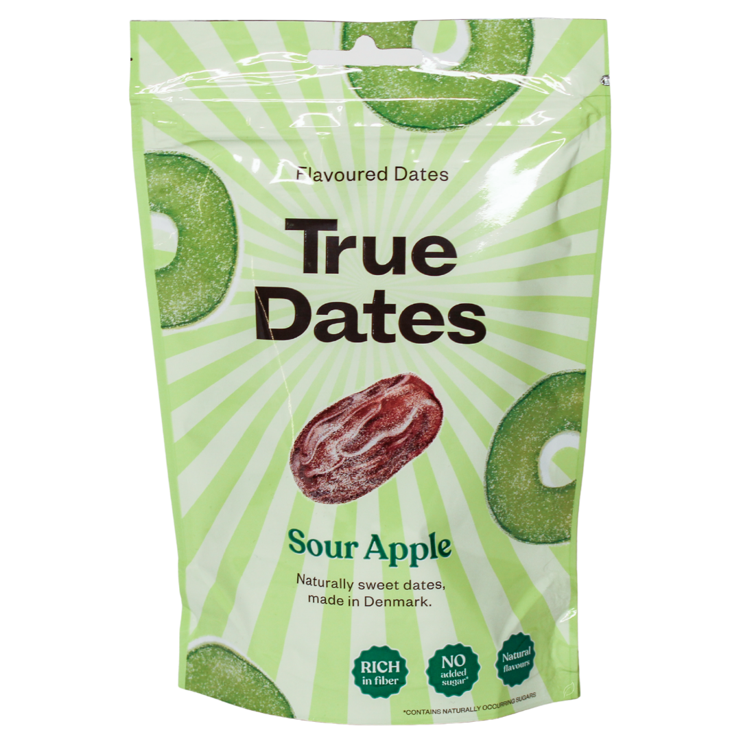 True Dates 酸苹果椰枣糖 100 g｜True Dates Sour Apple - Taatelimakeinen Kirpeä Omena 100 g