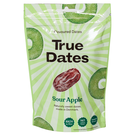 True Dates 酸苹果椰枣糖 100 g｜True Dates Sour Apple - Taatelimakeinen Kirpeä Omena 100 g