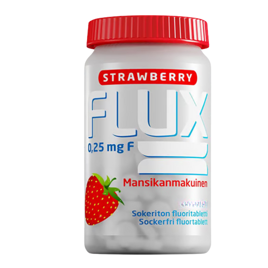 Flux含氟片 草莓 300片｜Flux Fluoritabletti Mansikka 300 tabl.