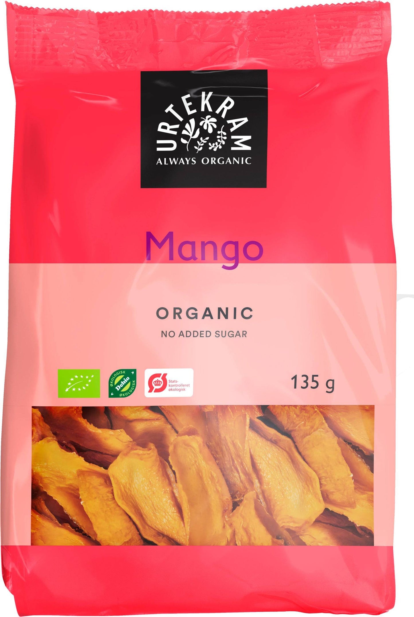 Urtekram Mango 135 g - Päiväys 09/2026｜Urtekram 芒果 135克