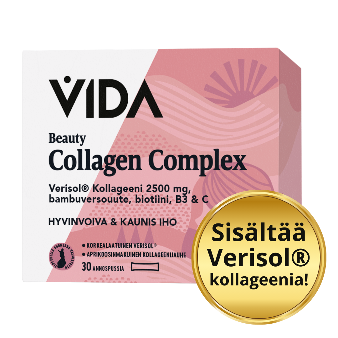Vida Beauty胶原蛋白复合 - 杏味胶原蛋白粉 30袋 - 保质期至2026年9月30日｜Vida Beauty Collagen Complex - Aprikoosinmakuinen kollageenijauhe 30 annospussia - päiväys 30/09/2026