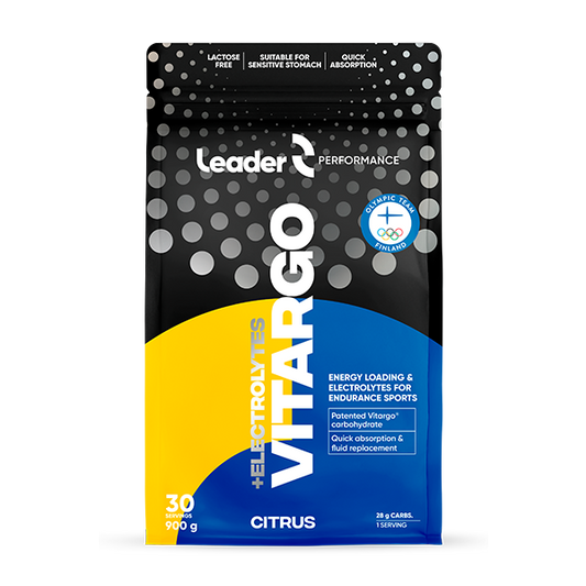Leader Vitargo + 电解质 柑橘味 900 克 - 批次｜Leader Vitargo + Electrolytes Citrus 900 g - erä