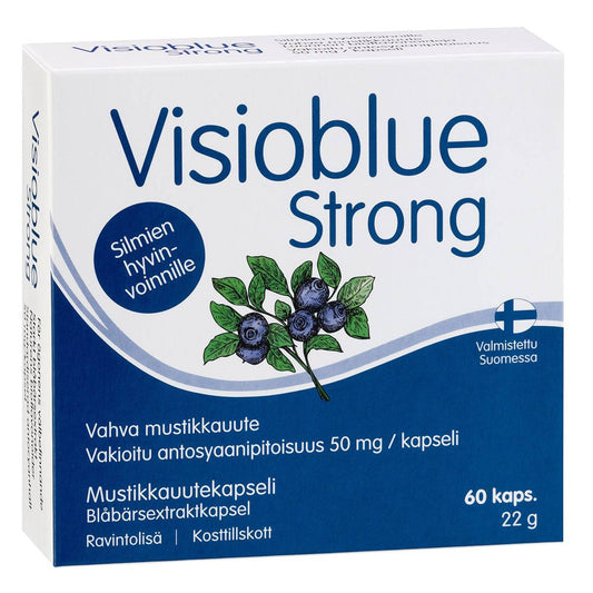 Visioblue Strong 越橘提取物胶囊 60粒｜Visioblue Strong - Mustikkauutekapseli 60 kaps.