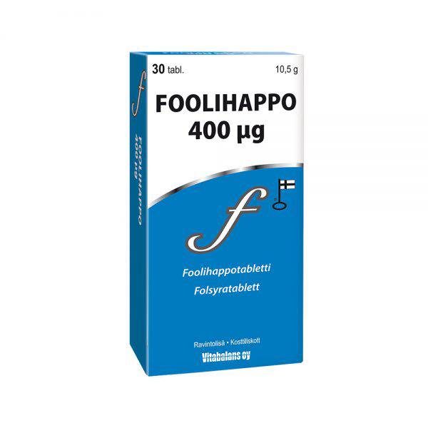 Foolihappo 400 mikrogrammaa｜Vitabalans 叶酸片
