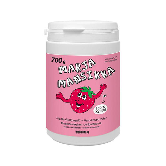 Vitabalans 浆果草莓全木糖醇含片 700 g｜Vitabalans Marja Mansikka Täysksylitolipastilli 700 g