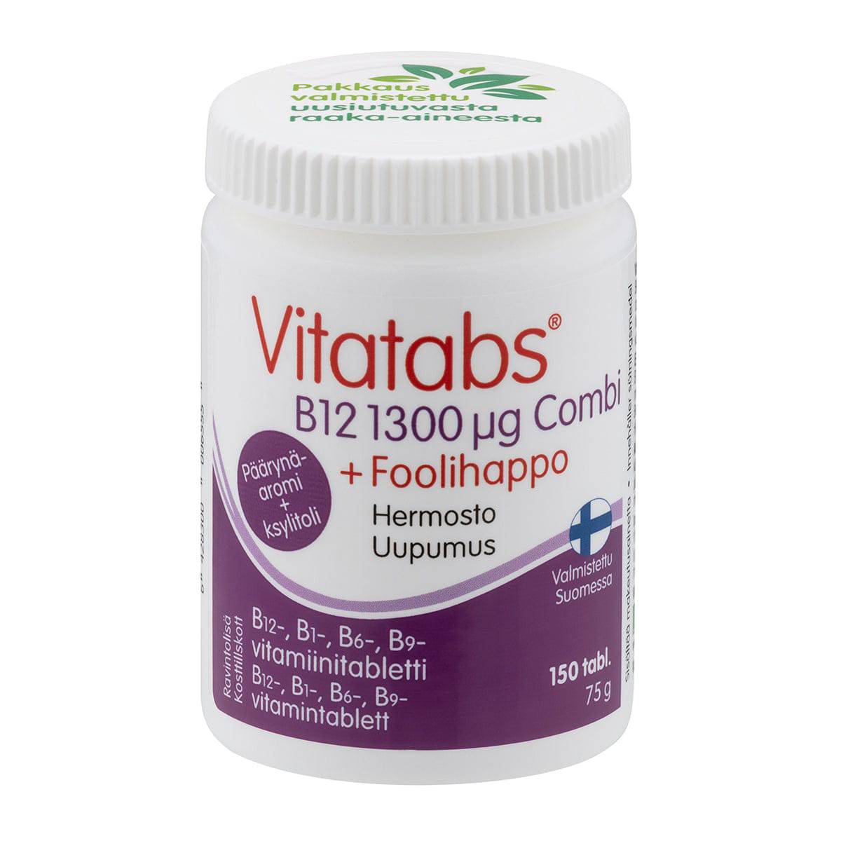 Vitatabs B12 1300 µg 复合+叶酸 150片｜Vitatabs B12 1300 µg Combi + Foolihappo 150 tabl.