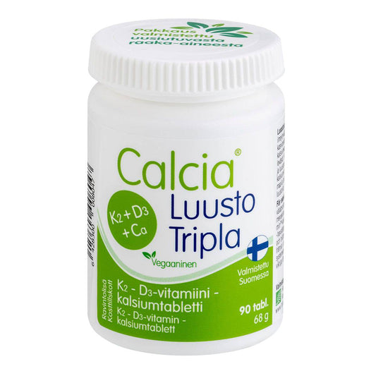 Calcia骨骼三重K2+D3+钙 90片｜Calcia Luusto Tripla K2 + D3 +Kalsium 90 tabl.
