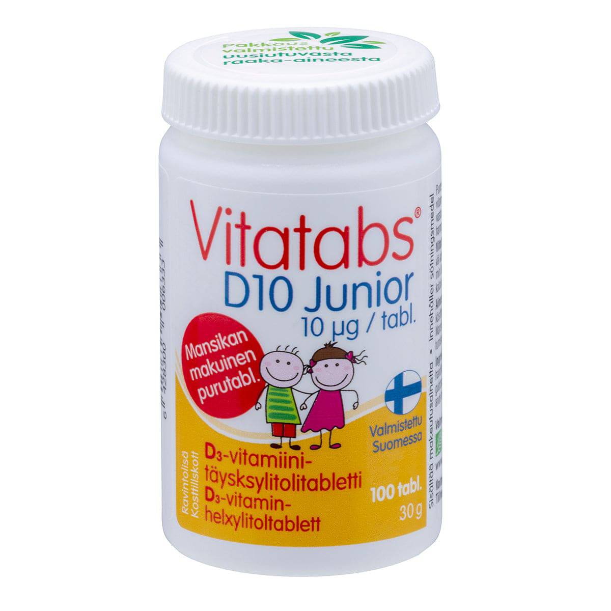 Vitatabs D10 Junior - D3维生素全木糖醇片 100片｜Vitatabs D10 Junior - D3-vitamiini-täysksylitolitabletti 100 tabl.