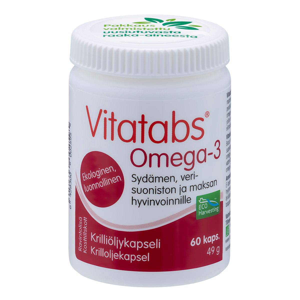 Vitatabs 欧米伽-3磷虾油胶囊 60粒｜Vitatabs Omega-3 Krilliöljykapseli 60 kaps.