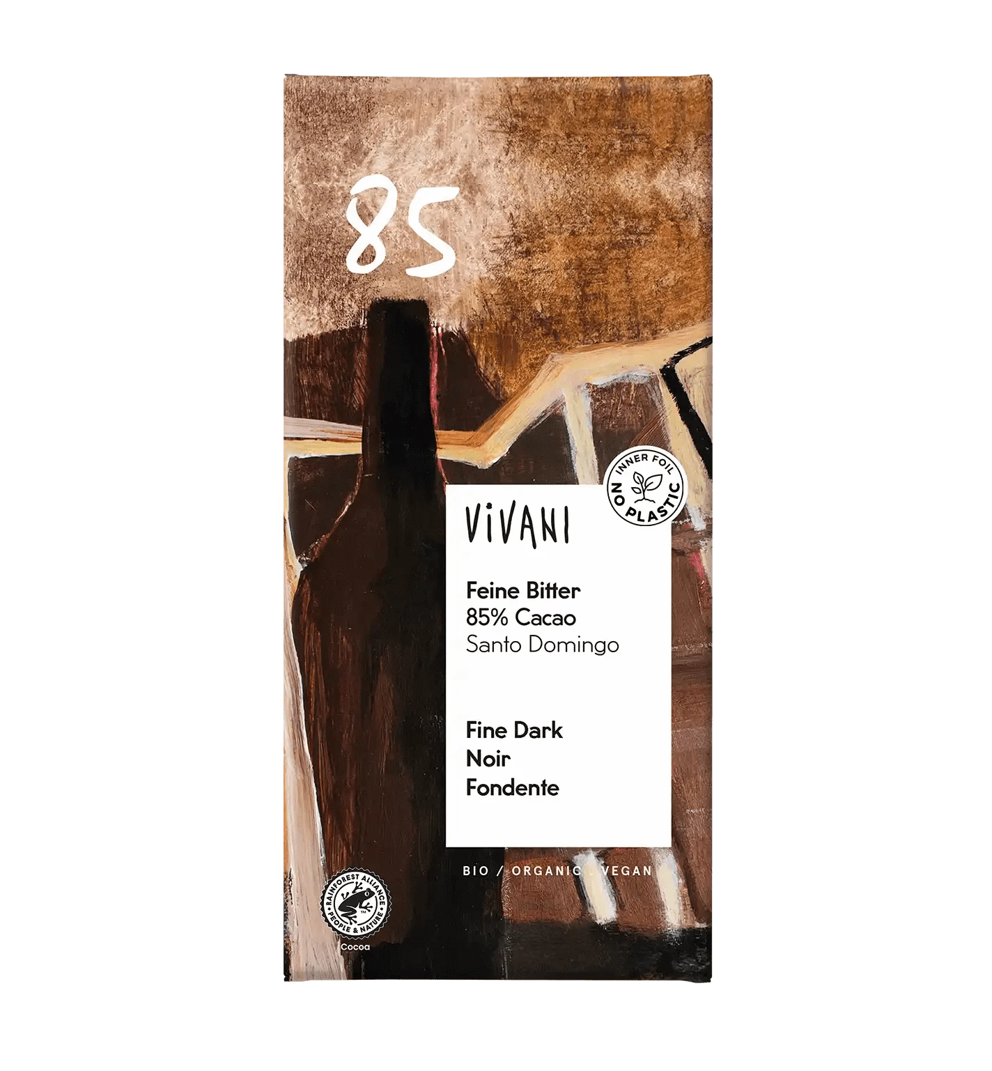 Vivani 精制黑巧克力 有机 85% 80 g｜Vivani Fine Dark Cacao - Luomu Tummasuklaa 85 % 80 g