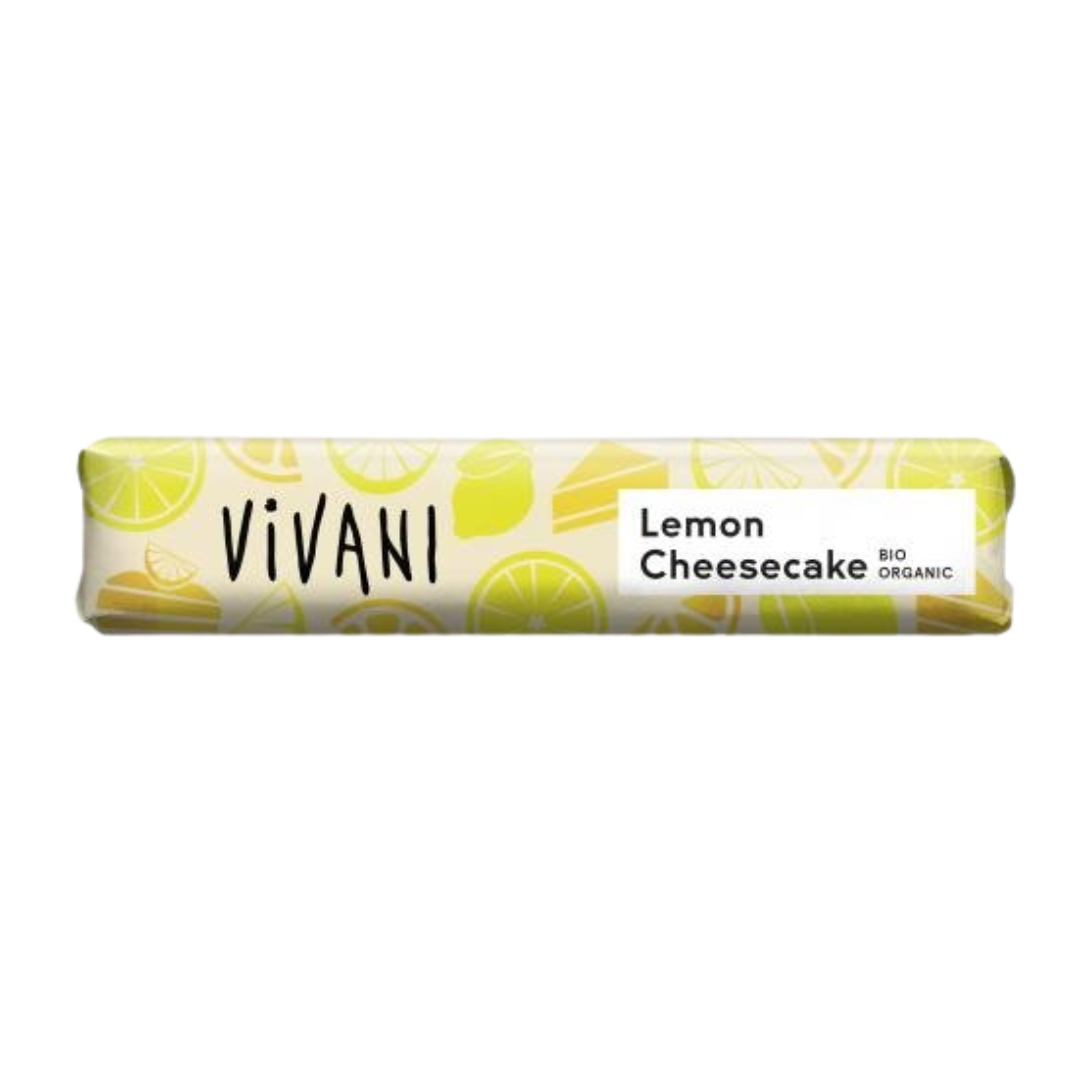 维瓦尼柠檬芝士蛋糕有机巧克力棒 40 g｜Vivani Lemon Cheesecake - Luomu Sitruuna-juustokakku Suklaapatukka 40 g
