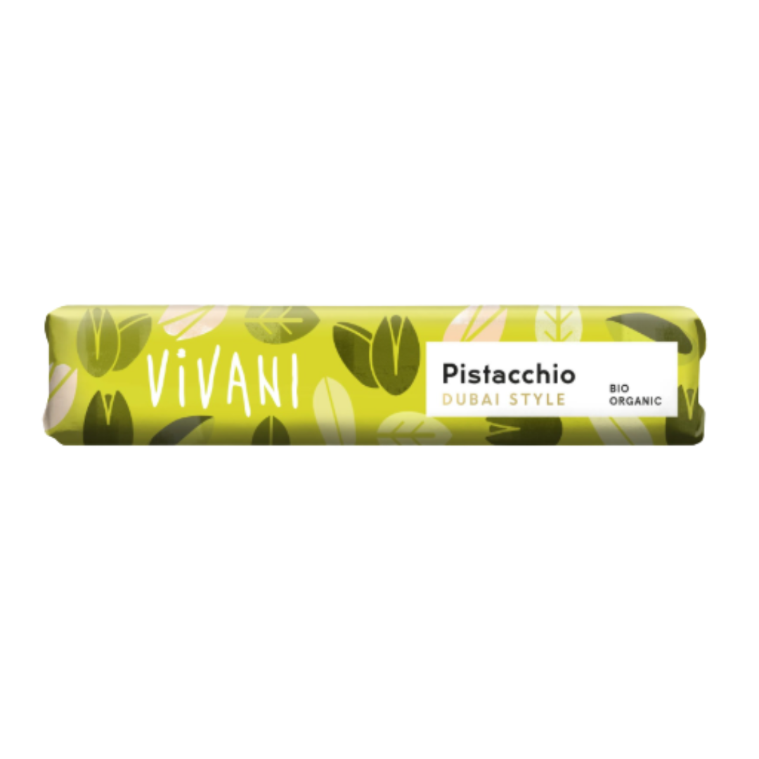 维瓦尼迪拜风味开心果有机巧克力棒 40 g｜Vivani Dubai Style Pistacchio - Luomu Pistaasi Suklaapatukka 40 g