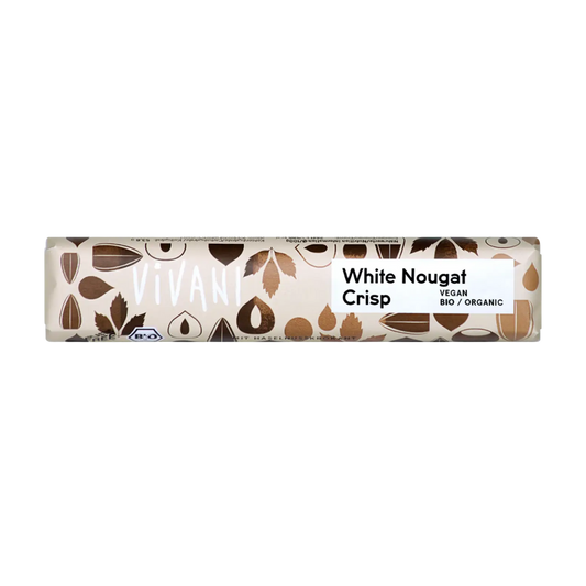维瓦尼白牛轧糖脆有机白巧克力棒 35 g｜Vivani White Nougat Crisp - Luomu Nougat Valkosuklaapatukka 35 g